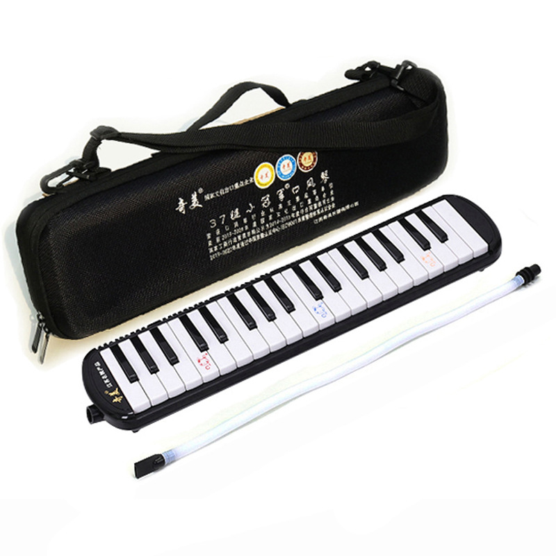 Productos genuinos Qimei boca órgano 32 clave 37 clave estudiante niños instrumento musical boca órgano enviar manguera boquilla materiales de enseñanza libro
