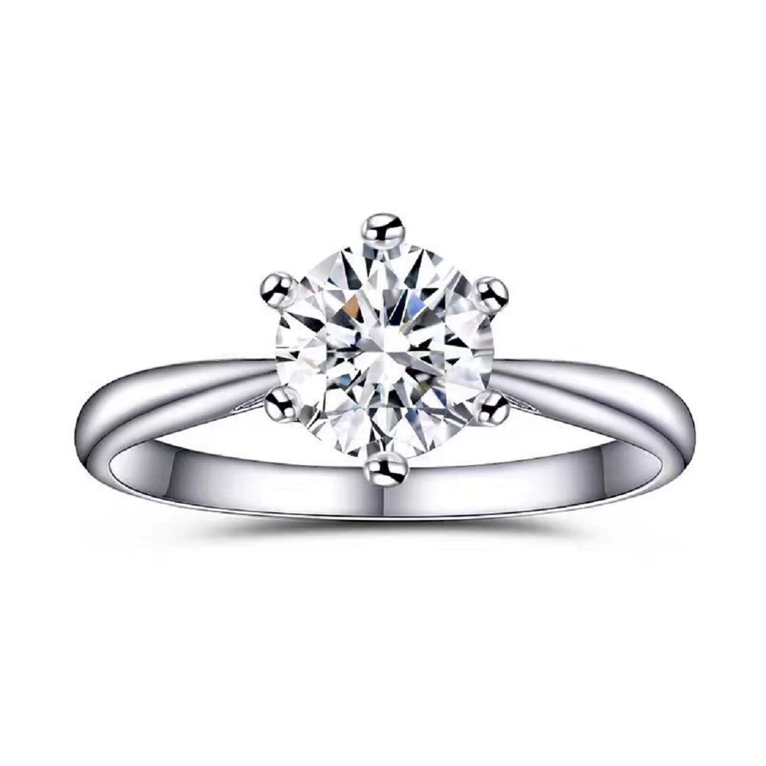 Лучшая продажа: Классическое романтическое кольцо с бриллиантом Henan Cultivated Diamond PT950 из платины с когтем для предложения, прямые поставки с фабрики