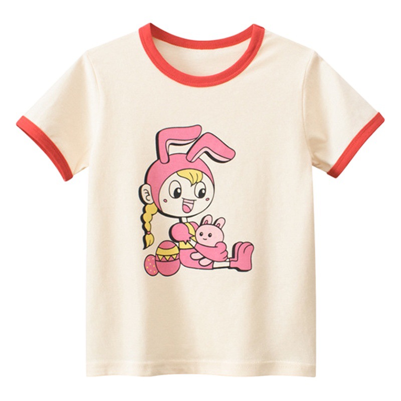 27 hogar ropa infantil venta al por mayor transfronteriza de primera mano suministro de camiseta de manga corta para niños 2024 Verano nueva ropa de bebé niña