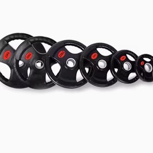 Rubber-Coated Barbell Plates, Large Hole Hand-Held Olympic Barbell Plates, Three-Hole Rubber-Coated Iron Dumbbell Plates, Home Fitness Equipment
