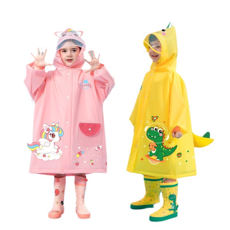 Capa de lluvia para niños niñas niños niñas trajes de lluvia para jardín de infantes nuevos dinosaurios amigos niños pequeños chapa de lluvia para bebés