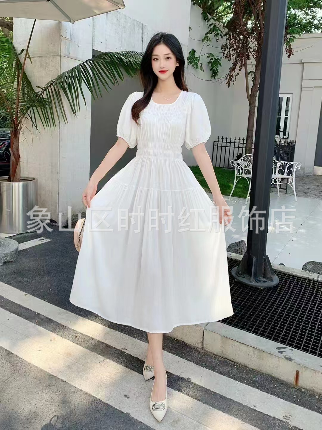 화이트 레이온 드레스