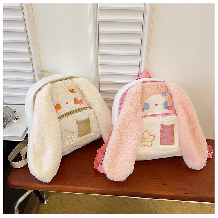 717g Weight Zipper Closure Type Double Shoulder Straps Strap Type Functional Backpack Bags Type Casual, Holiday Occasion Plush Material Women's Backpack Backpack Animal, Cartoon Pattern Spring, Autumn&Winter Season Women's Gender Cute Style Square Shape Animal Cartoon Casual Holiday Women's Backpack Functional Backpack 30