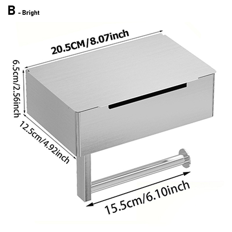 Transfronterizo Amazon caja de pañuelos de acero inoxidable negro titular de teléfono móvil baño Baño montado en la pared titular de rollo de tejido