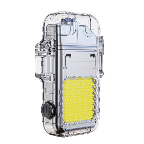 New keychain flashlight dual arc lighter keychain light type-c charging repair emergency work light