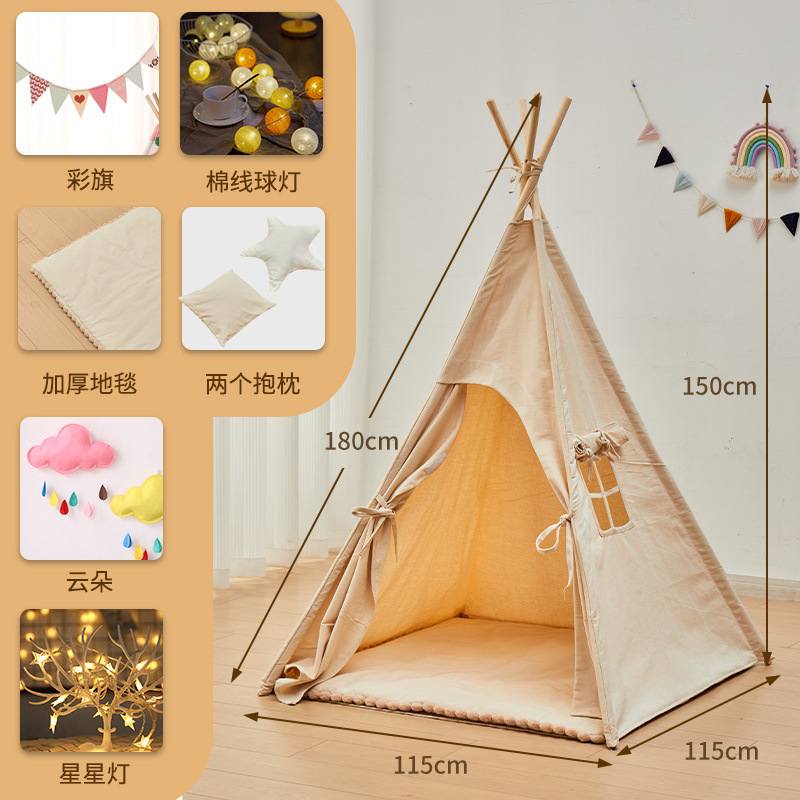 Tienda de campaña para niños de interior ins bebé nórdico hogar indio princesa casa pequeña casa para niños y niñas casa de juegos de juguete