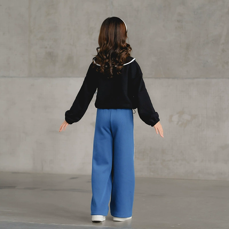Demi-season short sweatshirt for leisure with zipper, uniform, trousers, sticker, set, for teenagers, family style