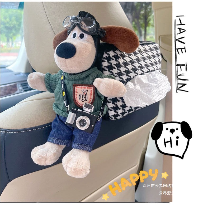 Cloud-Themed Car Tissue Box Hanging Style High-End Creative Cute Doll Car Decoration Ornament Car Tissue Hanging Bag