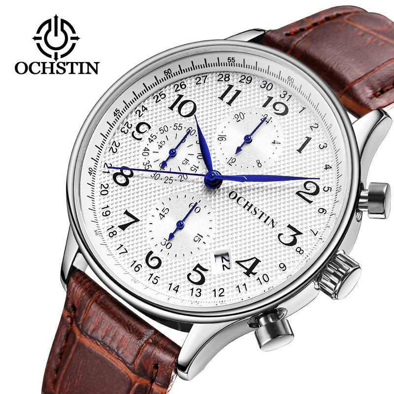 OCHSTIN Fashion Pilot New Casual Belt Fashion Watch Men Student 6 Pin Watch GQ050C