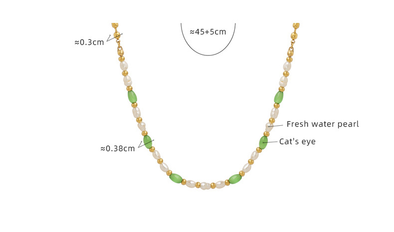 Elegant Geometric Pearl Plating Opal Necklace