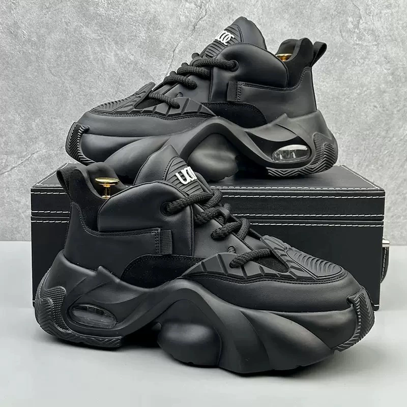 2025 новая мужская обувь папы противоскользящая и износостойкая спортивная обувь на толстой подошве повседневная дикая белая обувь тренд минималистская обувь