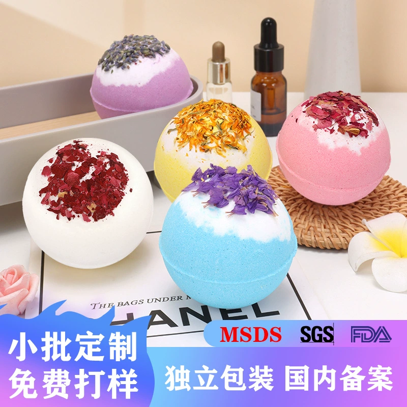 Кросс-бордерный взрывной сухой цветочный шарик для ванны с солью 100 г, многопузырьковый шарик для ванны с розовым молоком, эфирное масло, пузырьковый шарик, игрушечный шарик для ванны