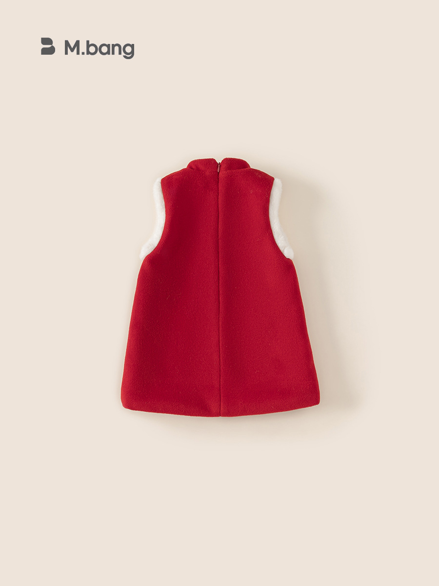 Yubao ropa infantil de niñas de Año Nuevo vestido de invierno chino nuevo chaleco de Año Nuevo vestido de chaleco de cheongsam vestido de año nuevo
