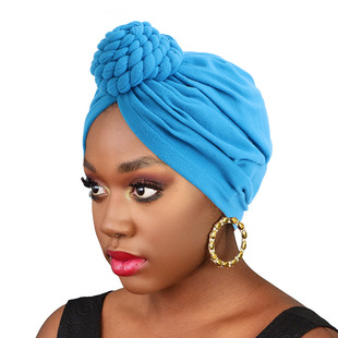 European and American Popular Ethnic Style Tie Towel Hat Stereo Donut Baotou Hat Indian Hat JDT-39