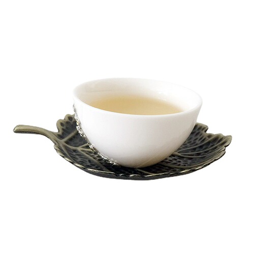 Shengzhi Manufacturer Kung Fu Tea Tea Set Accessories Creative Ladybug Maple Leaf Tea Coaster Zinc Alloy Sauce Metal Tea Coaster