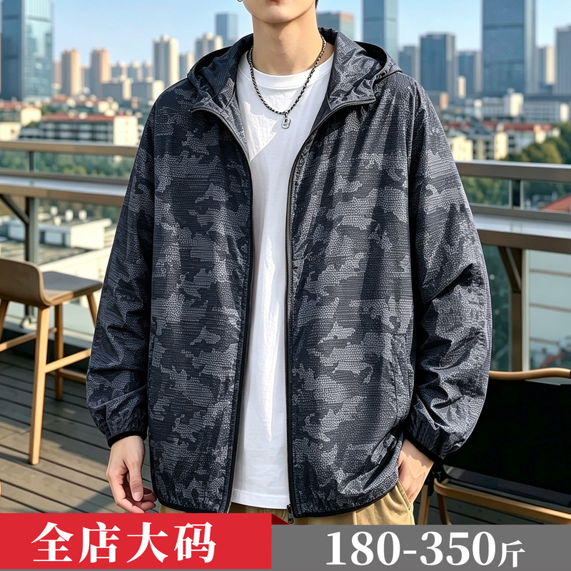 Summer Sun Protection Clothing for Men, Ice Silk Camouflage, Anti-Uv, Plus Size, Breathable Jacket 2620 Summer Sun Protection Clothing for Men, Ice Silk Camouflage, Anti-Uv, Plus Size, Breathable Jacket 2620