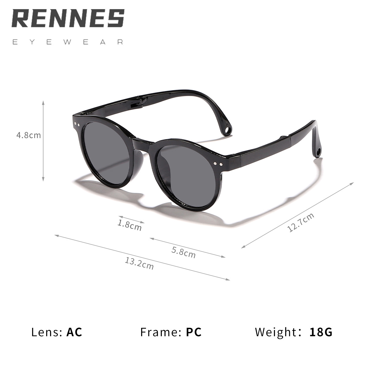 Nuevas gafas de sol para exteriores plegables con marco redondo para niños transfronterizos para hombres y mujeres gafas de sol color caramelo para bebés Sunglass