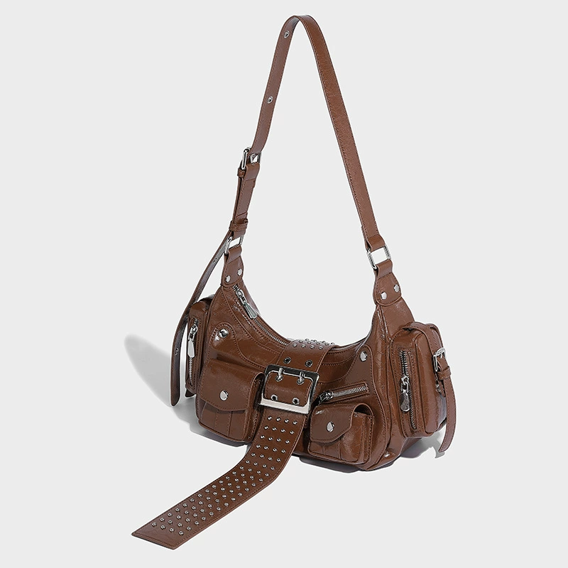 Universal belt, buckle, one-shoulder bag, punk style, for import