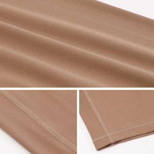 2024 cross-border embarrassment-free high-waist butt-lifting nude pants for sports and running women's five-point shorts yoga fitness wear
