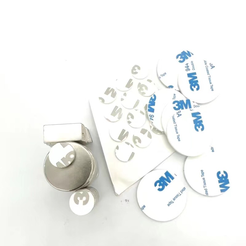 带胶磁铁磁铁圆片背胶方形强磁贴胶强力磁铁贴胶3M胶海绵胶冰箱贴