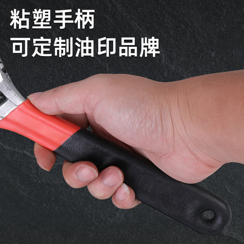 Factory wholesale adhesive handle adjustable wrench 6 8 10 12 inch adjustable jaw wrench multi-purpose open wrench tool