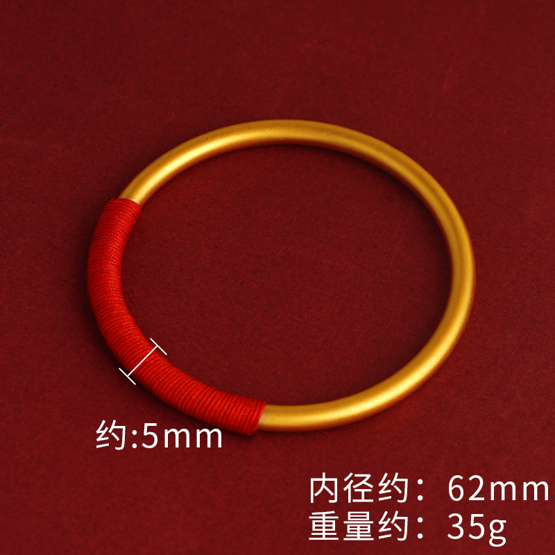 Antigua pulsera de patrimonio sólido rojo cuerda roja anillo liso joyería de la mano pulsera cerrada venta directa de fábrica al por mayor