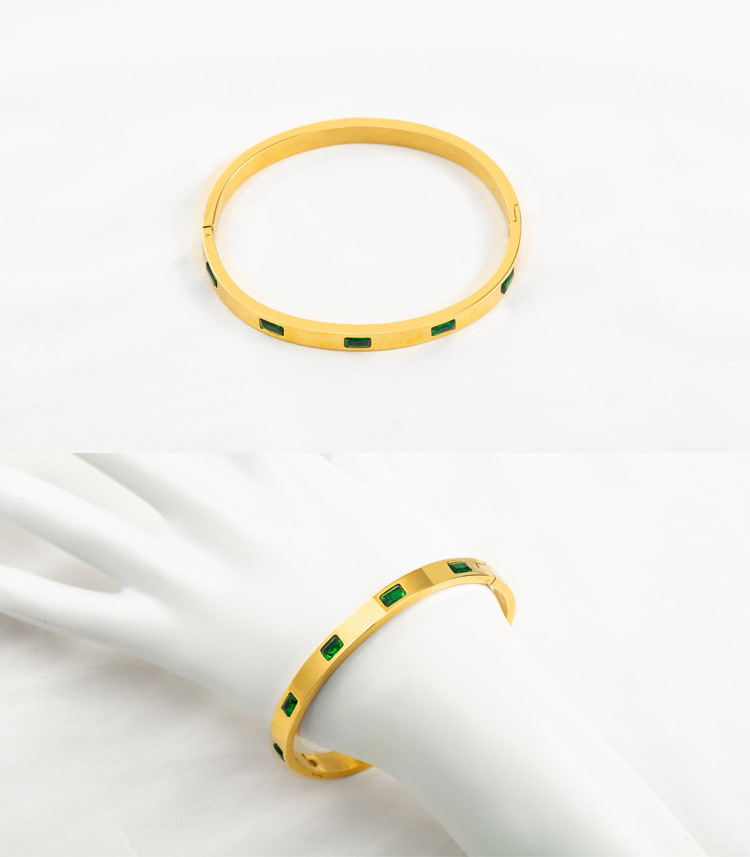 25g Weight Rhinestones Inlay Material Bangle Classification Banquet Occasion Stainless Steel Material Elegant Geometric Stainless Steel Plating Rhinestones Bangle