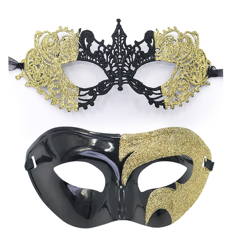 Halloween encaje pequeña punta máscara de polvo para mujeres pareja baile de masquilla mitad cara princesa máscara de disfraz