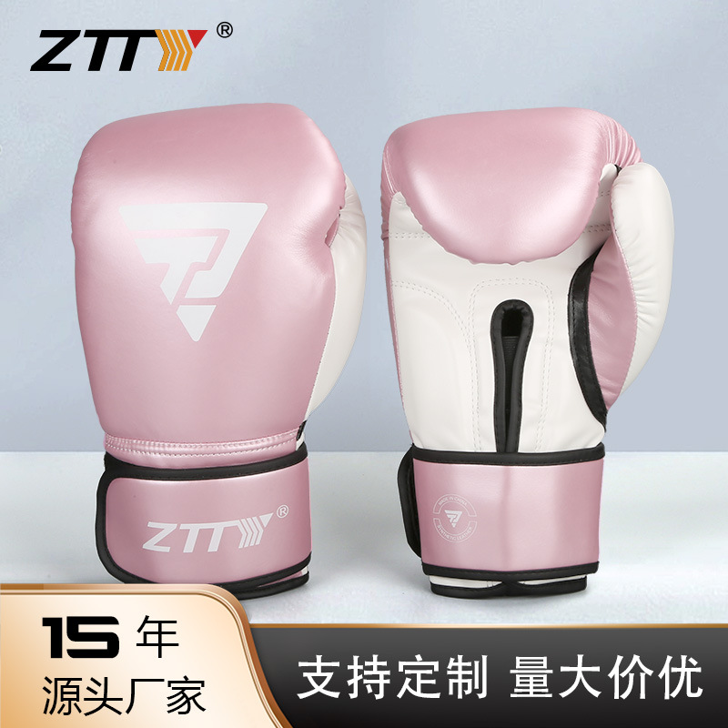 ZTTY nuevos guantes de boxeo de cuero brillante para adultos niños guantes Muay Thai guantes de lucha libre lucha saco de arena guantes de boxeo