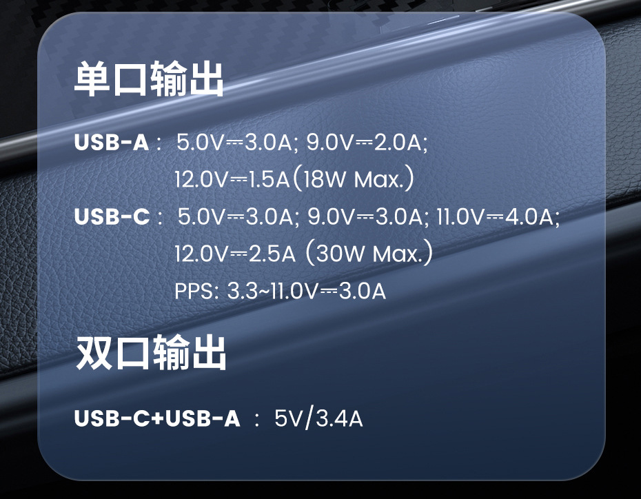 Toocki Linggla Ring Car Charging Series 45W Double C and Single C and 30W A C Car Mobile Phone Charging