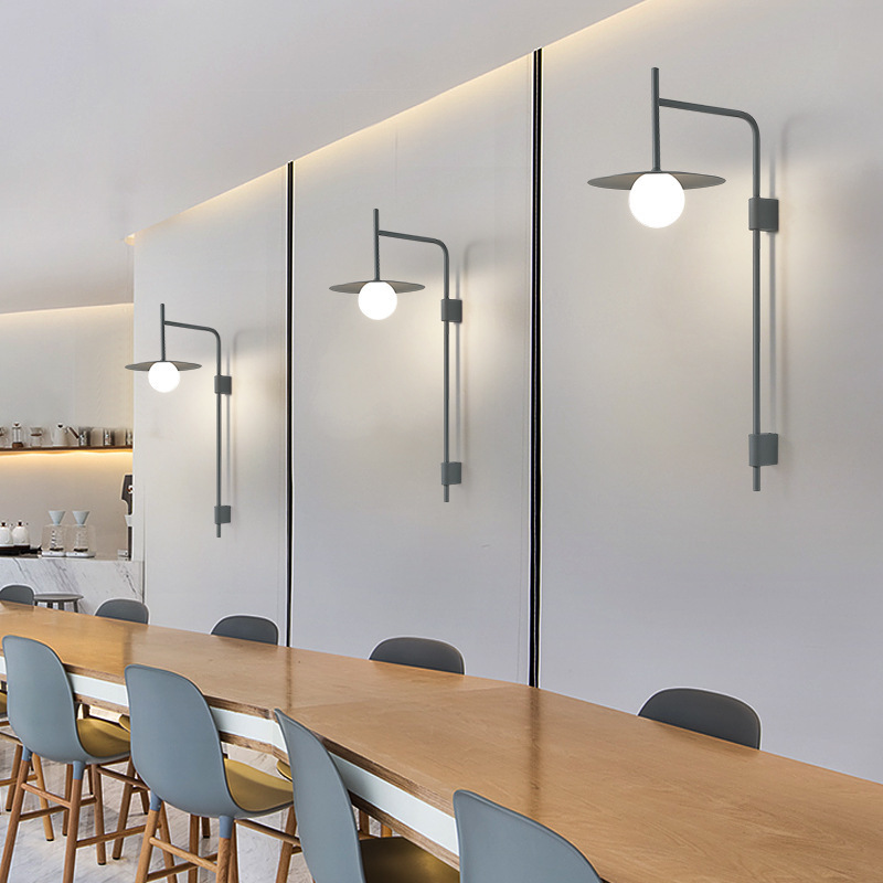 Decoración moderna cabecera de cama pared minimalista creativa estudio lámpara de pared faro de personalidad nórdica cama de sala de estar postmoderna