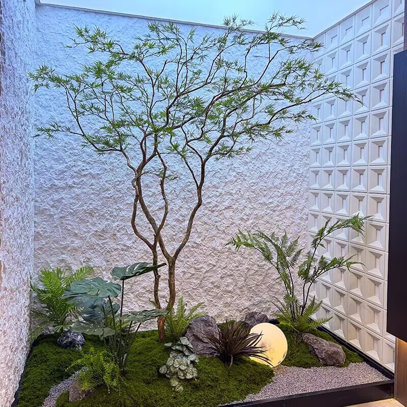 高端仿真羽毛枫叶树马醉木室内假树绿植造景装饰大型榕树橱窗植物|undefined