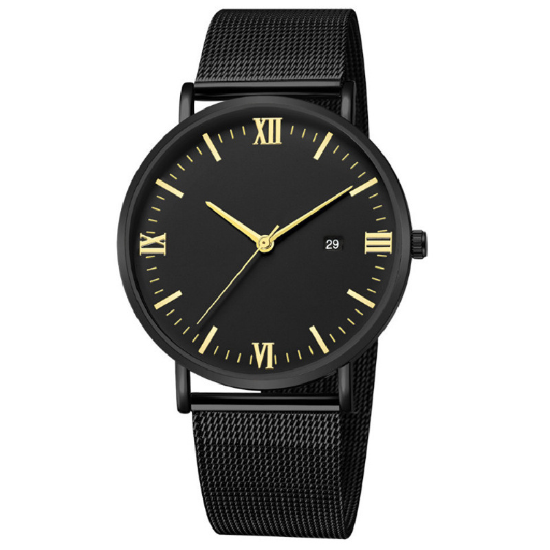 Factory wholesale simple mesh band Watch explosion men's watch neutral fashion quartz watch Joker watch men's watch_voghion.com