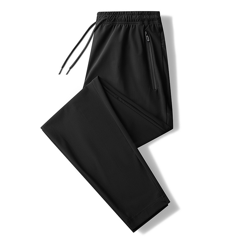 Pantalones de seda de hielo pantalones casuales de los hombres delgados verano 2022 nuevos deportes de secado rápido más los pantalones flacos del tamaño