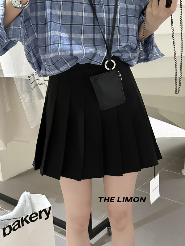thelimon柠檬绿茶学院风显瘦减龄百褶半身裙女2025秋季小个子短裙|undefined