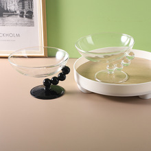创意玻璃碗高颜值 客厅茶几水果甜品碗 风葫芦高脚玻璃果盘零食盘