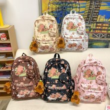 卡皮巴拉水豚书包大容量初中高中小学生可爱背包百搭卡通双肩包潮