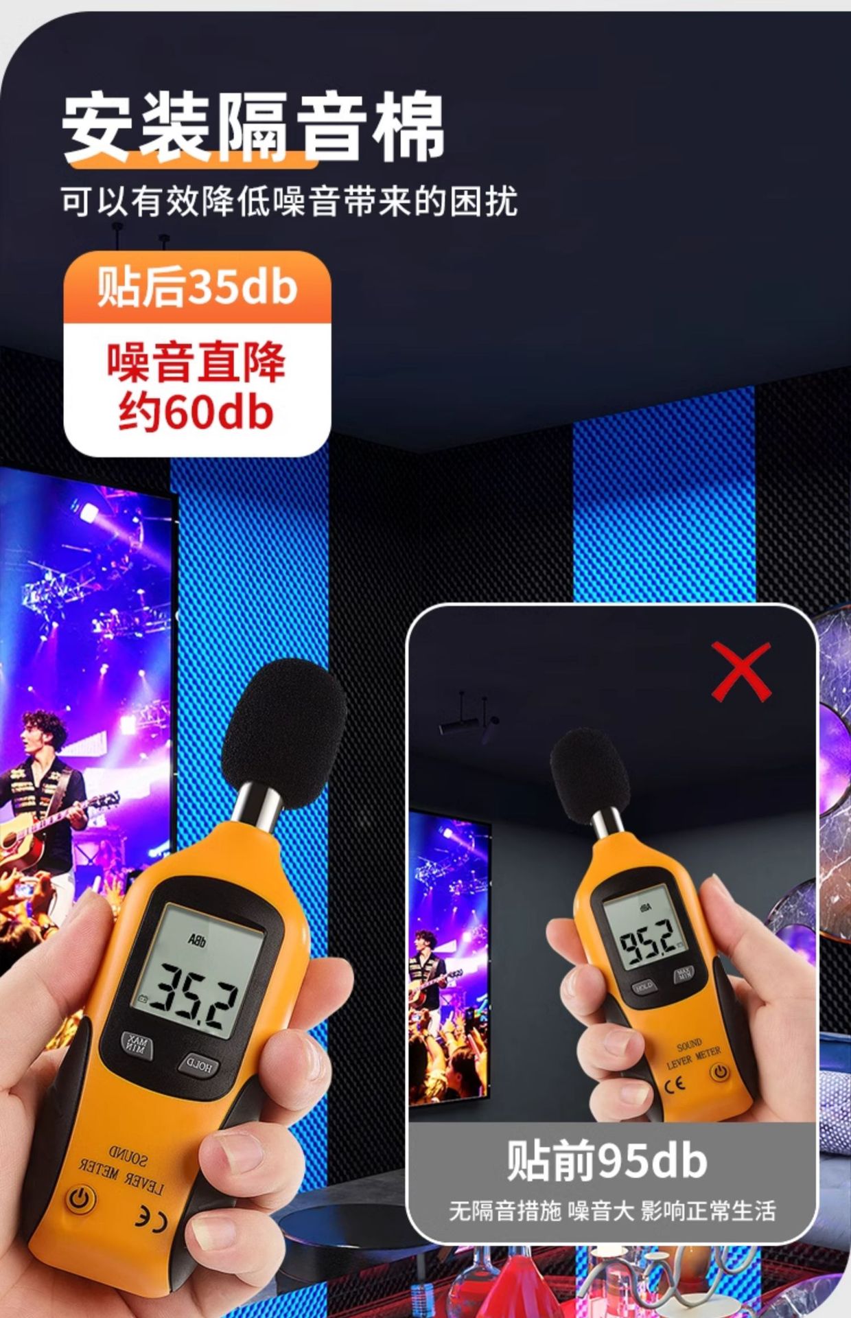 Suitable for Soundproofing Cotton Wall Sound-Absorbing Cotton Self-Adhesive Wall Stickers Bedroom Home Egg Cotton Super Soundproofing Artifact Sound Insulation
