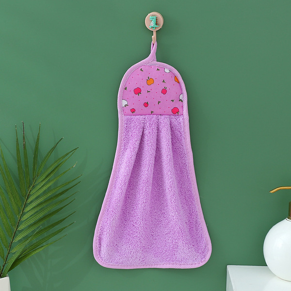 Coral velvet hand towel hanging style kitchen thickened cleaning…