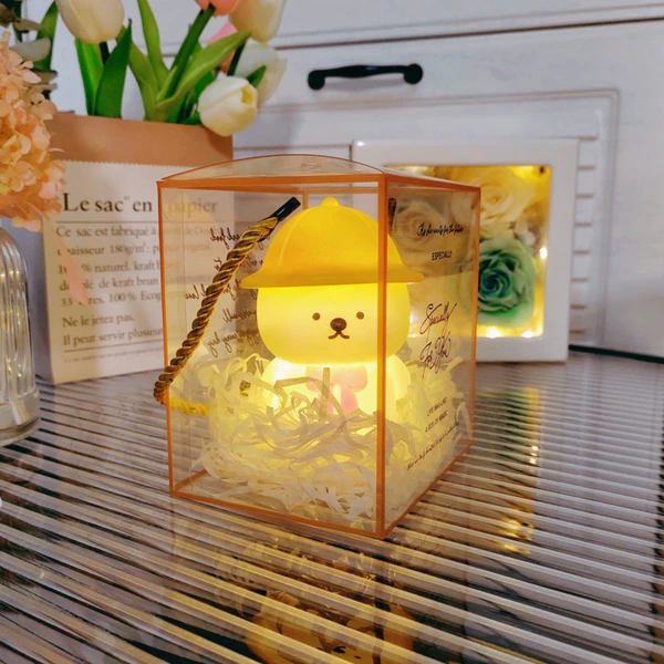 Hat bear/powder+square box/Rafie grass