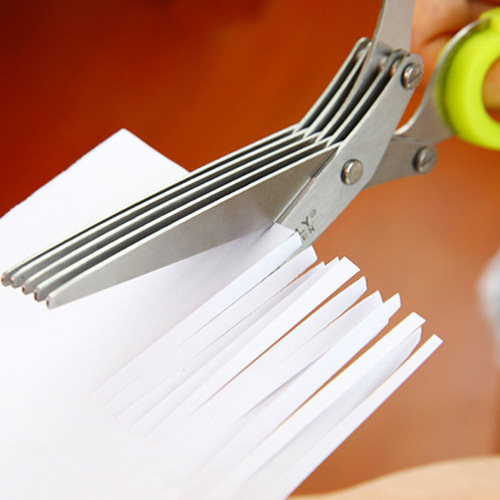 Creative design stainless steel kitchen scissors, multi-layer green onion scissors, spice seaweed scissors, office paper shredding scissors
