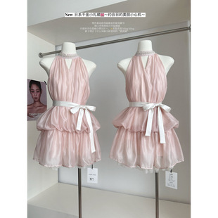Qianjinnai/Japanese Ancient Early Qianjin Style Neck Lace Sweet Bow Two-Wear dress