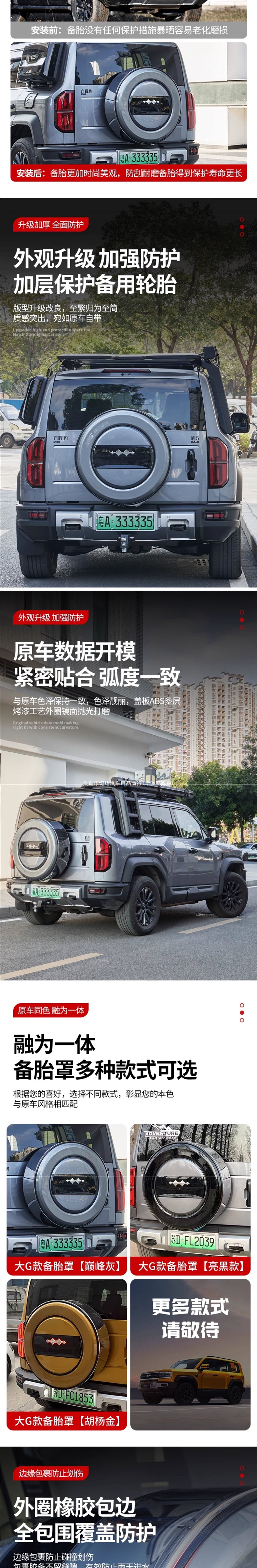 Suitable for the Fangchengbao 5 spare tire cover modification, smart driving version rear tire shell, stainless steel appearance, off-road tailgate accessories
