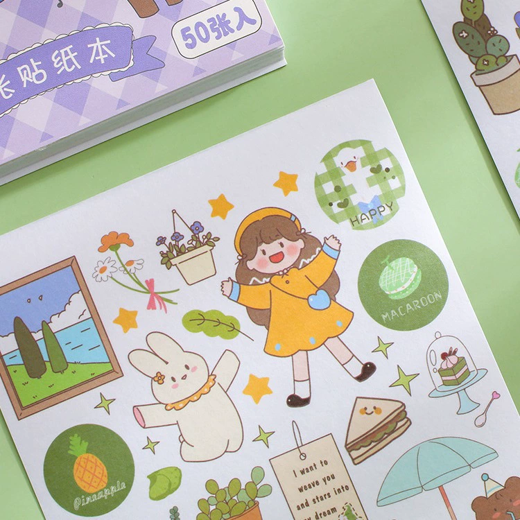 Наклейки Fuyou Sticker Book Youyou Qingri Collection Series Мультяшная забавная рукописная декоративная материал наклейки 50 штук в 2 стилях