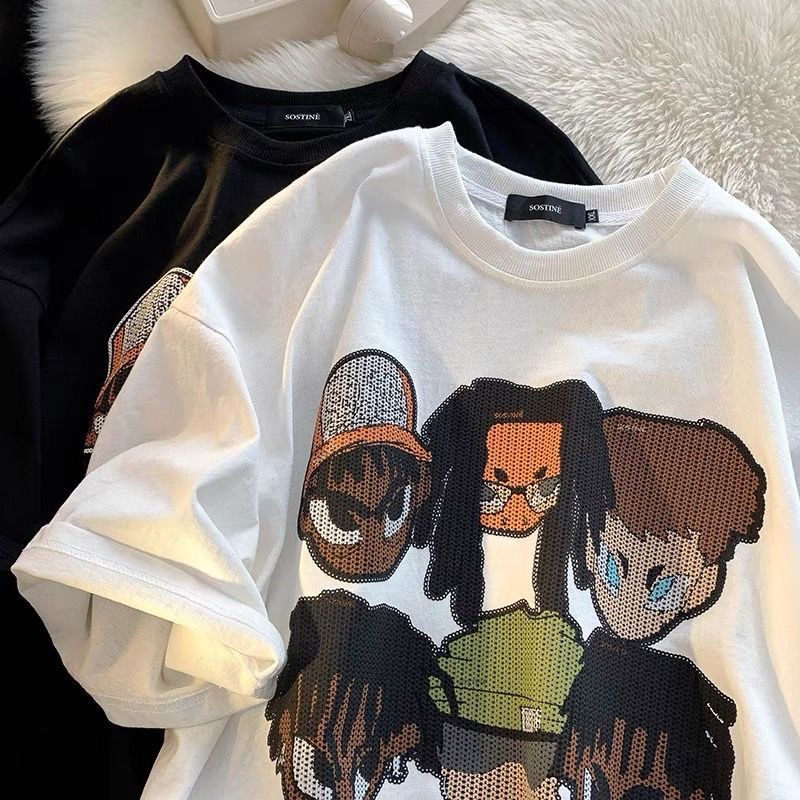 Camisetas de manga corta para hombres y mujeres, estilo corto para adolescentes, camisetas modernas para mujeres de celebridades de internet, estilo de moda informal y versátil para hombres.