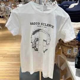 BM白色radio印花短袖T恤bm夏季新款百搭圆领修身小清新上衣女