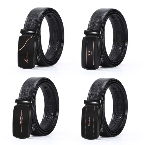 Men's automatic buckle belt wholesale imitation belt body iron glossy film buckle belt business casual formal trouser belt