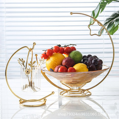 Glass fruit bowl for home living room fruit basket tea table fruit bowl display plate Nordic minimalist creative decor
