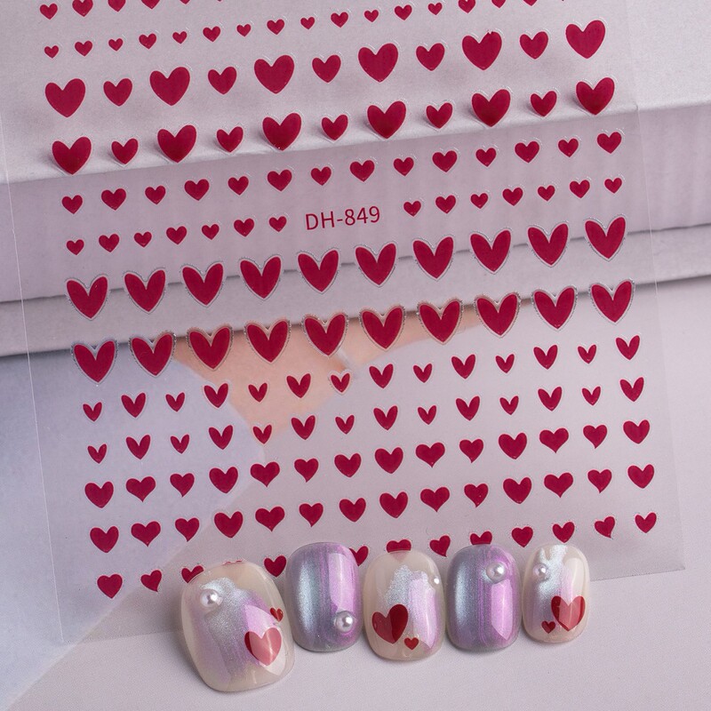 Internet Celebrant Small Love Nail Sticker Flat Adhesive Simple All-match Size Love Nail Sticker Jewelry DH Internet Celebrant Small Love Nail Sticker Flat Adhesive Simple All-match Size Love Nail Sticker Jewelry DH