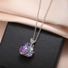 Crystal heart shaped, marine necklace, pendant